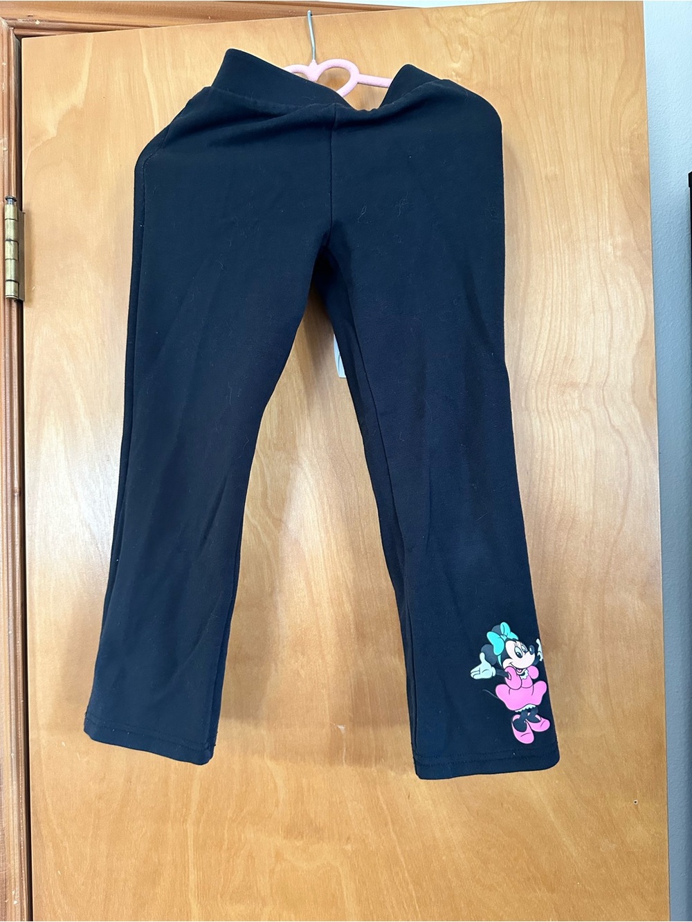 Disney Black Leggings with Pink Minnie Accent